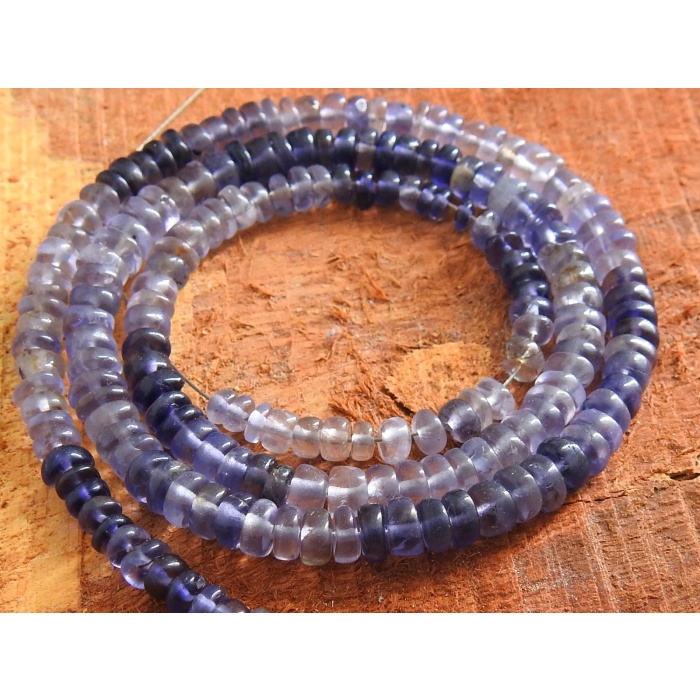 Iolite Smooth Roundel Bead,Handmade,Multi Shaded,Loose Stone,Necklace,For Making Jewelry,Blue,Wholesaler 16Inch 4MM Approx 100%Natural B10 | Save 33% - Rajasthan Living 7