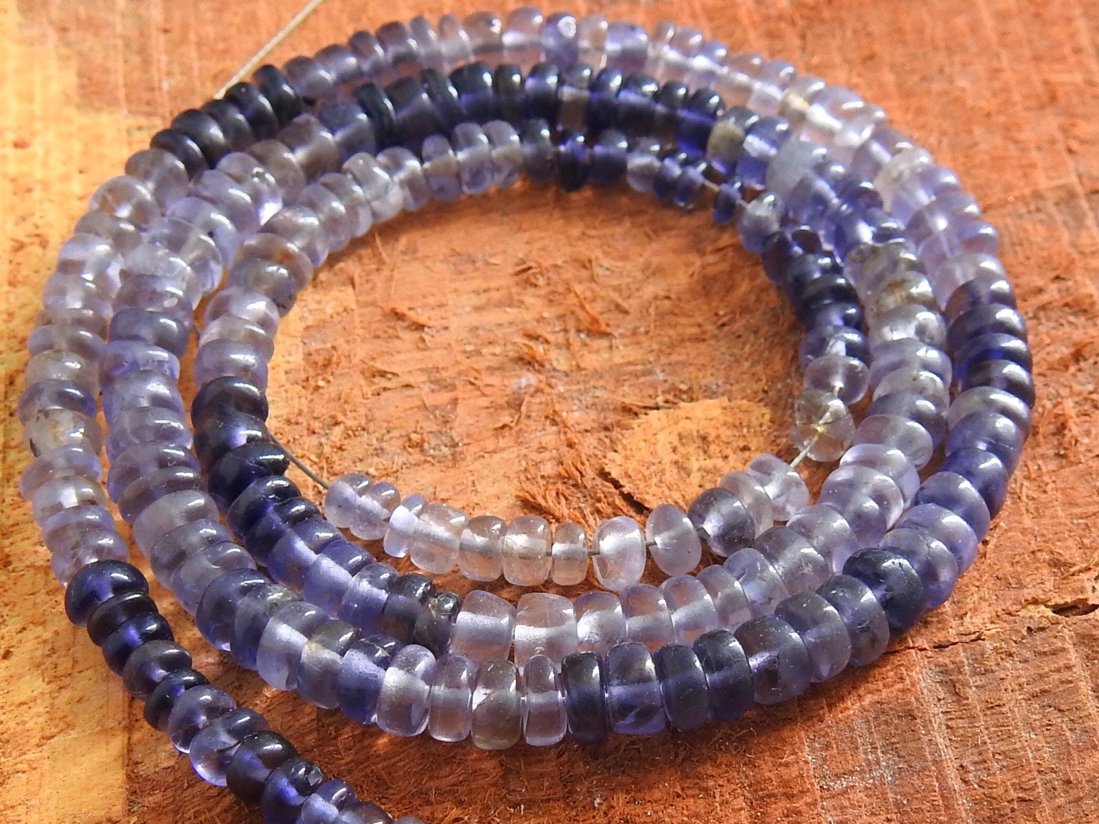 Iolite Smooth Roundel Bead,Handmade,Multi Shaded,Loose Stone,Necklace,For Making Jewelry,Blue,Wholesaler 16Inch 4MM Approx 100%Natural B10 | Save 33% - Rajasthan Living 16