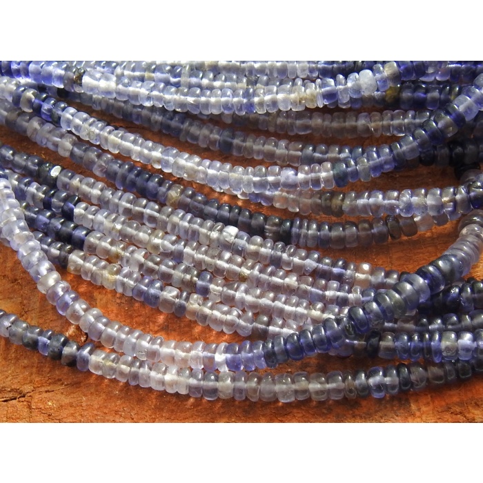 Iolite Smooth Roundel Bead,Handmade,Multi Shaded,Loose Stone,Necklace,For Making Jewelry,Blue,Wholesaler 16Inch 4MM Approx 100%Natural B10 | Save 33% - Rajasthan Living 6