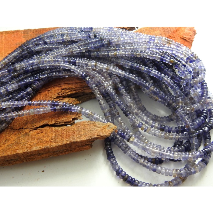 Iolite Smooth Roundel Bead,Handmade,Multi Shaded,Loose Stone,Necklace,For Making Jewelry,Blue,Wholesaler 16Inch 4MM Approx 100%Natural B10 | Save 33% - Rajasthan Living 12