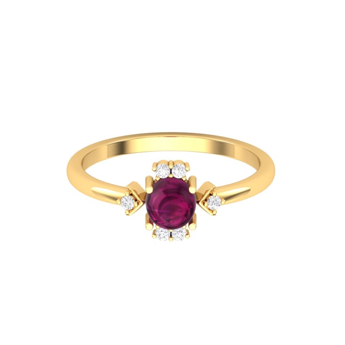 14K Solid Natural Rhodolite Garnet Solitaire Ring, Gold Wedding Ring For Women, Everyday Gemstone Jewelry For Her, January Birthstone Ring | Save 33% - Rajasthan Living 14
