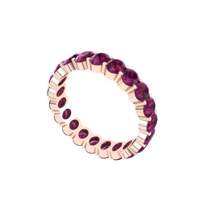 14K Dainty Natural Garnet Eternity Band, Rose Gold Wedding Ring For Women, Gold Wedding Ring For Her, January Birthstone Promise Ring | Save 33% - Rajasthan Living 10
