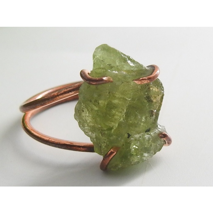 Grossular Garnet Rough Ring,Green,Wire Wrapping,Copper,Adjustable,Wire-Wrapped,Minerals Stone,One Of A Kind 15-20MM Long CJ-1 | Save 33% - Rajasthan Living 7