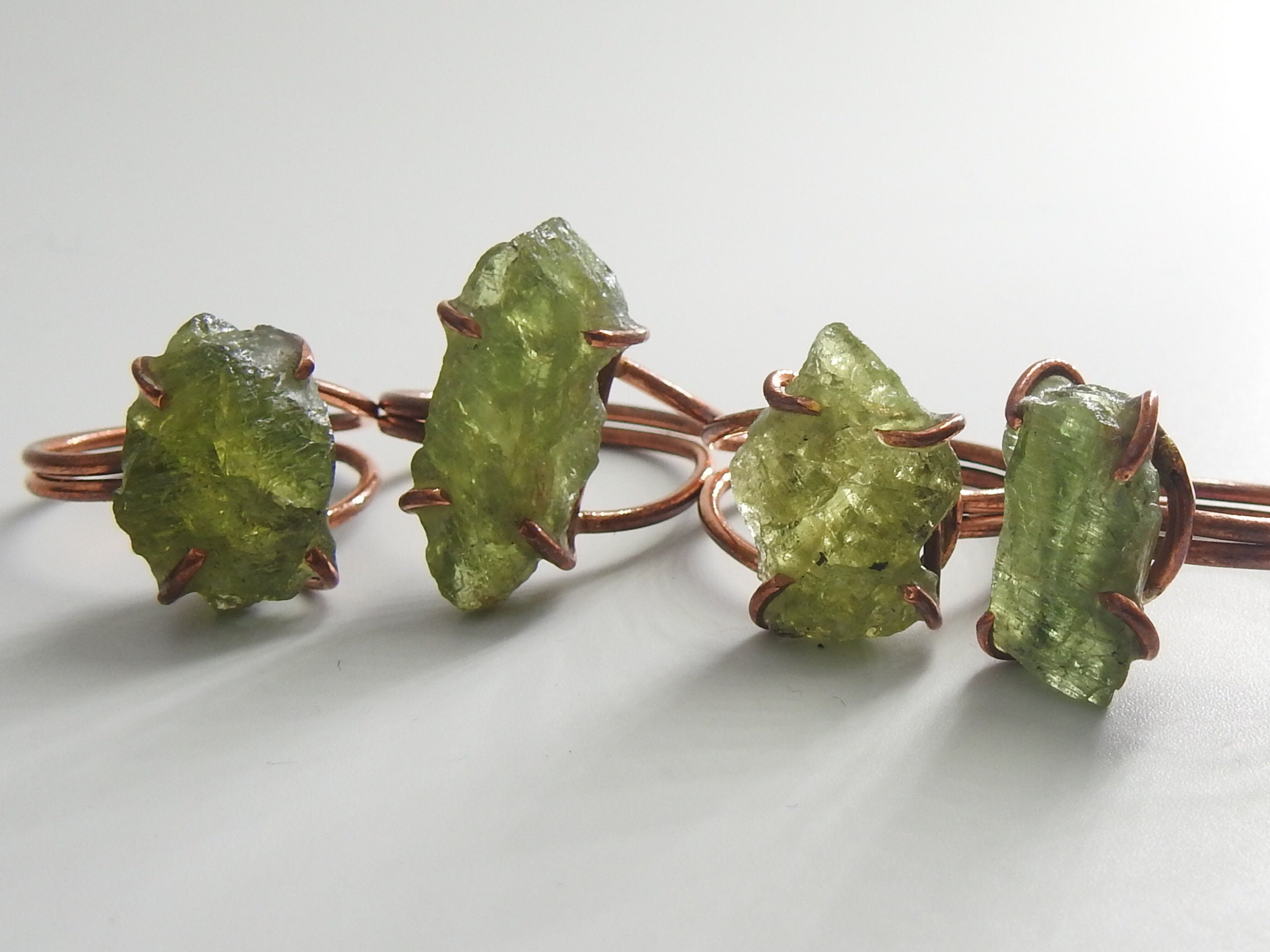Grossular Garnet Rough Ring,Green,Wire Wrapping,Copper,Adjustable,Wire-Wrapped,Minerals Stone,One Of A Kind 15-20MM Long CJ-1 | Save 33% - Rajasthan Living 14