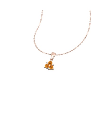 Solid 14K Gold Natural Citrine Necklace, Minimalist Diamond Pendant, November Birthstone, Gift for her, Unique Diamond Layering Necklace | Save 33% - Rajasthan Living 3