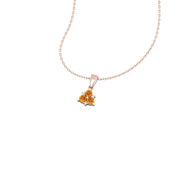Solid 14K Gold Natural Citrine Necklace, Minimalist Diamond Pendant, November Birthstone, Gift for her, Unique Diamond Layering Necklace | Save 33% - Rajasthan Living 7