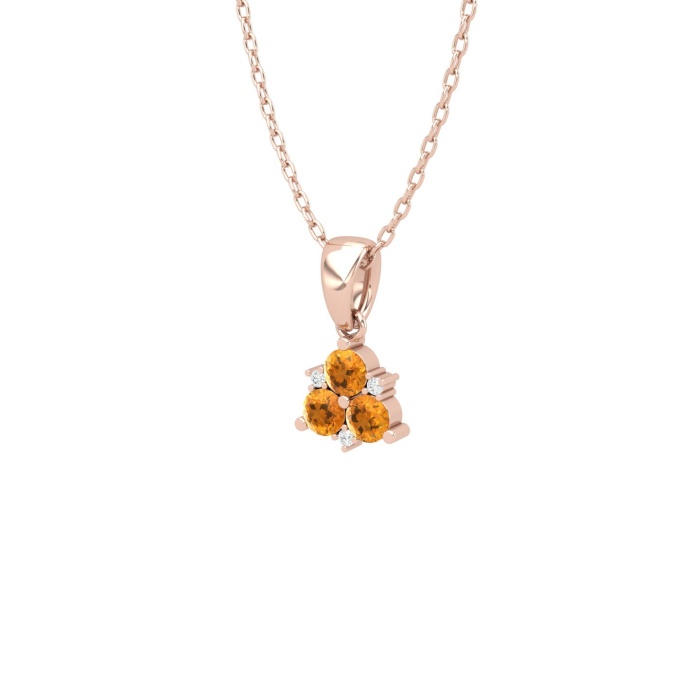 Solid 14K Gold Natural Citrine Necklace, Minimalist Diamond Pendant, November Birthstone, Gift for her, Unique Diamond Layering Necklace | Save 33% - Rajasthan Living 8