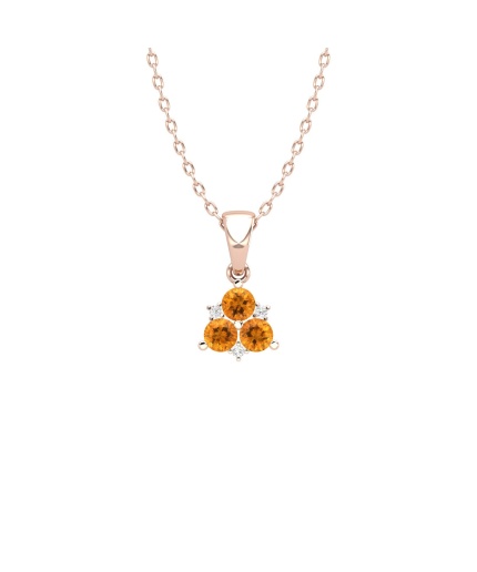 Solid 14K Gold Natural Citrine Necklace, Minimalist Diamond Pendant, November Birthstone, Gift for her, Unique Diamond Layering Necklace | Save 33% - Rajasthan Living
