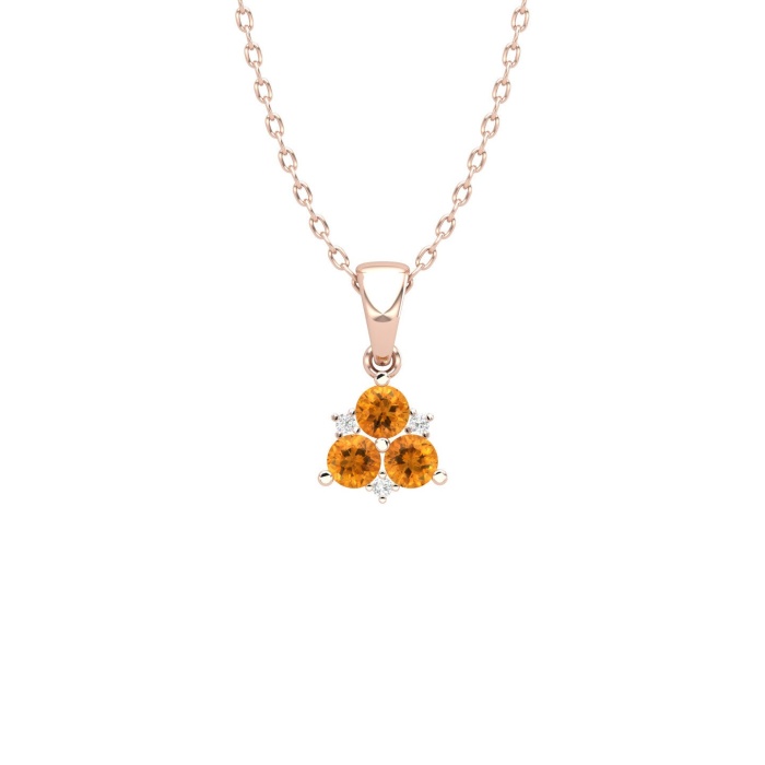 Solid 14K Gold Natural Citrine Necklace, Minimalist Diamond Pendant, November Birthstone, Gift for her, Unique Diamond Layering Necklace | Save 33% - Rajasthan Living 6