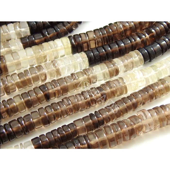 Smoky Quartz Smooth Tyres,Coin,Button Shape Bead,Multi Shaded,Loose Stone,Handmade,For Jewelry Makers 16Inch Strand 100%Natural (Pme)T2 | Save 33% - Rajasthan Living 9