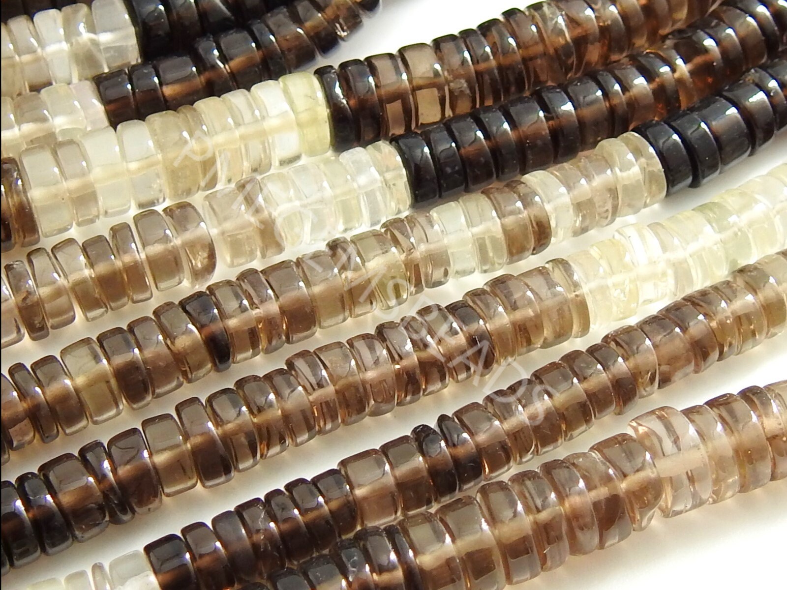 Smoky Quartz Smooth Tyres,Coin,Button Shape Bead,Multi Shaded,Loose Stone,Handmade,For Jewelry Makers 16Inch Strand 100%Natural (Pme)T2 | Save 33% - Rajasthan Living 15