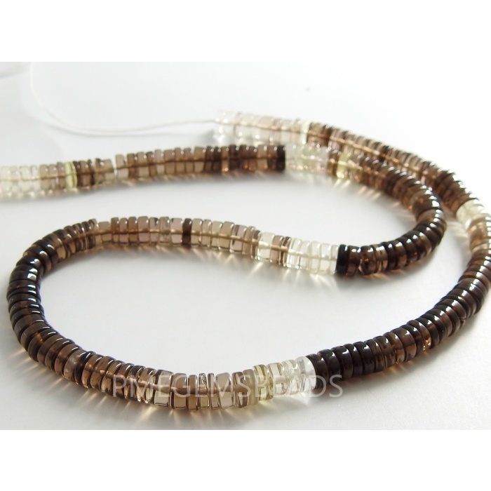Smoky Quartz Smooth Tyres,Coin,Button Shape Bead,Multi Shaded,Loose Stone,Handmade,For Jewelry Makers 16Inch Strand 100%Natural (Pme)T2 | Save 33% - Rajasthan Living 8
