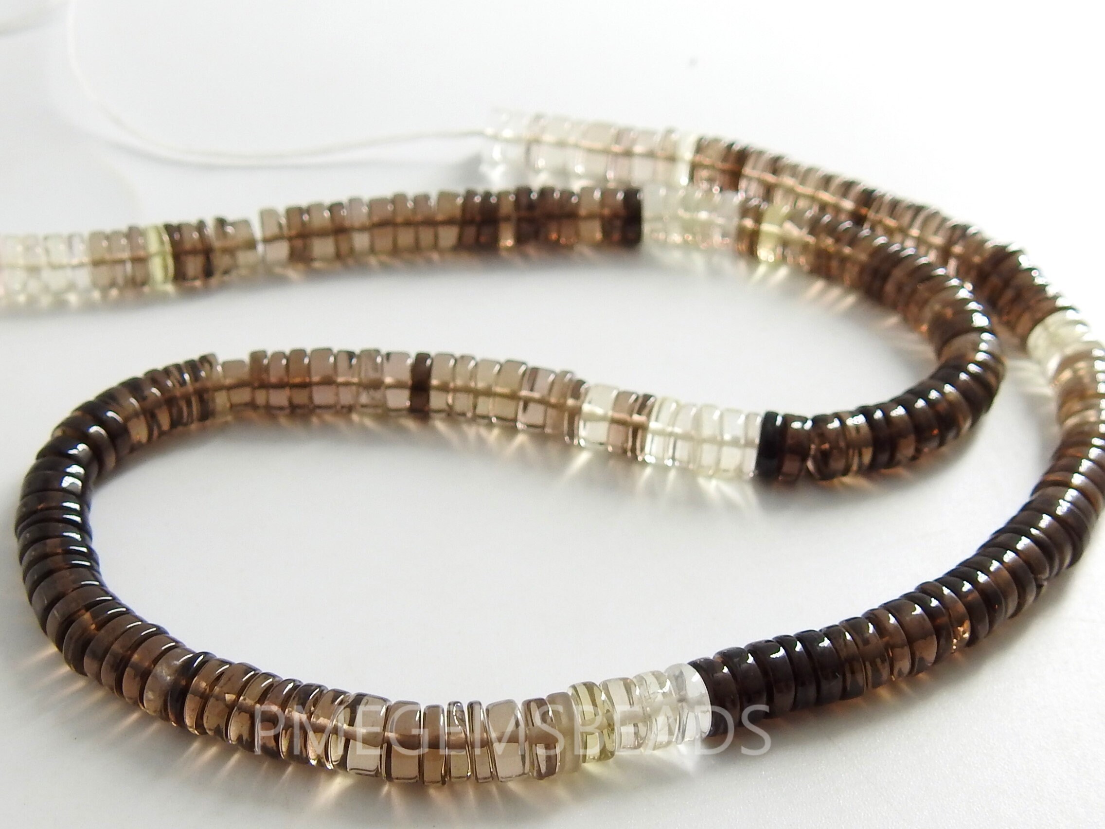 Smoky Quartz Smooth Tyres,Coin,Button Shape Bead,Multi Shaded,Loose Stone,Handmade,For Jewelry Makers 16Inch Strand 100%Natural (Pme)T2 | Save 33% - Rajasthan Living 14