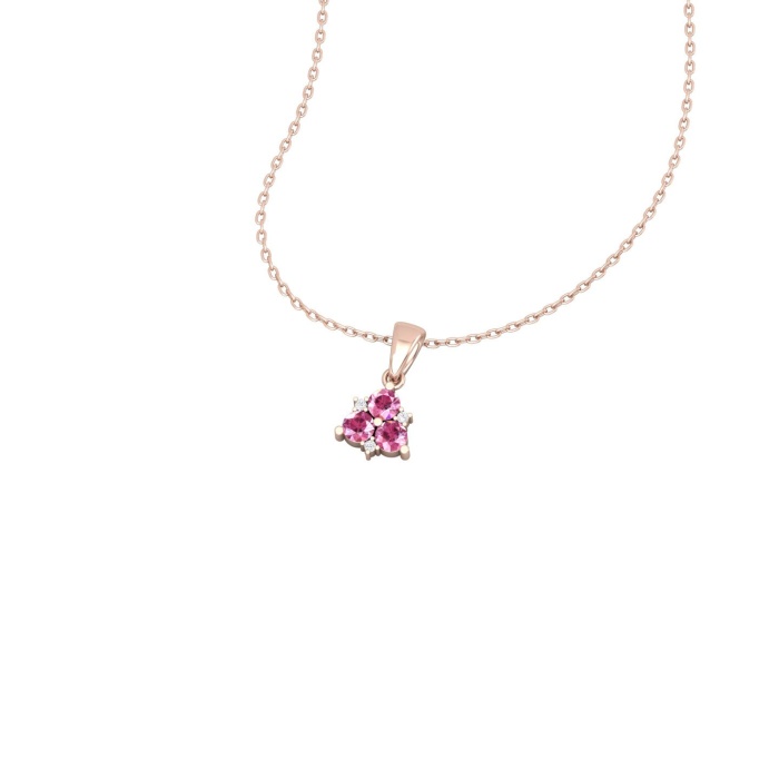 Dainty 14K Gold Natural Pink Spinel Necklace, Minimalist Diamond Pendant, November Birthstone, Gift for her, Diamond Layering Necklace | Save 33% - Rajasthan Living 7