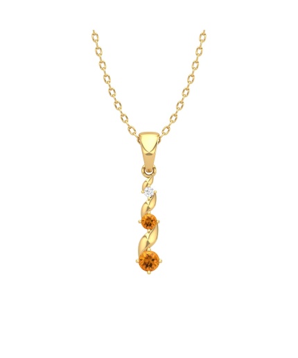 Dainty 14K Gold Natural Citrine Necklace, Minimalist Diamond Pendant, November Birthstone, Gift for her, Unique Diamond Layering Necklace | Save 33% - Rajasthan Living