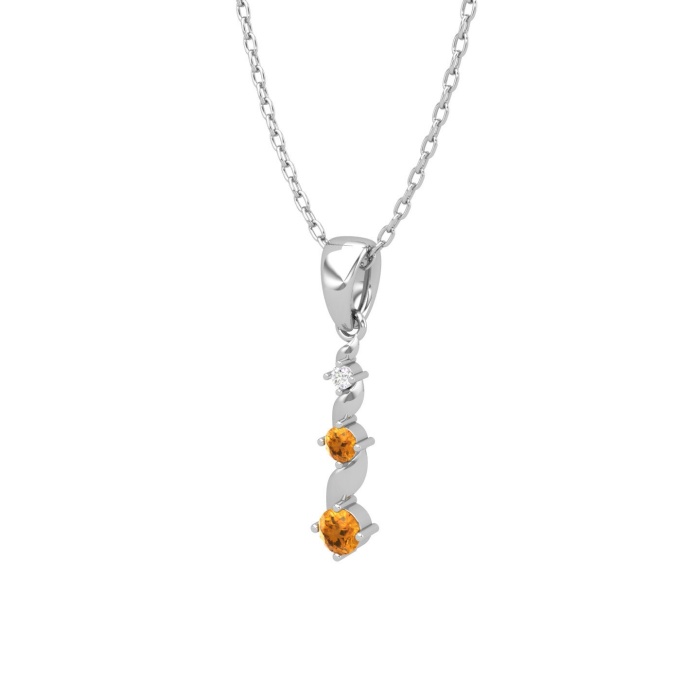 Dainty 14K Gold Natural Citrine Necklace, Minimalist Diamond Pendant, November Birthstone, Gift for her, Unique Diamond Layering Necklace | Save 33% - Rajasthan Living 10