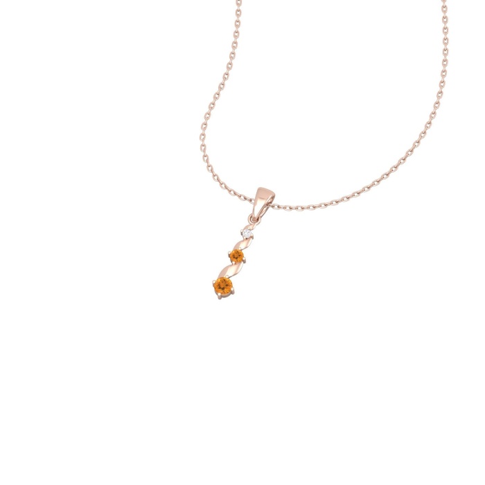 Dainty 14K Gold Natural Citrine Necklace, Minimalist Diamond Pendant, November Birthstone, Gift for her, Unique Diamond Layering Necklace | Save 33% - Rajasthan Living 7