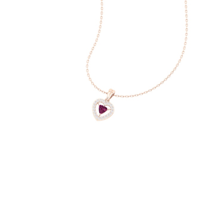 Natural Rhodolite Garnet 14K Dainty Gold Designer Necklace, Handmade Diamond Pendant, Gold Necklaces For Women, January Birthstone Pendant | Save 33% - Rajasthan Living 7