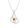 Dainty 14K Natural Citrine Gold Designer Necklace, Diamond Pendant For Her, Gold Necklaces For Women, November Birthstone Handmade Pendant | Save 33% - Rajasthan Living 21