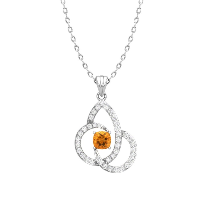 Dainty 14K Natural Citrine Gold Designer Necklace, Diamond Pendant For Her, Gold Necklaces For Women, November Birthstone Handmade Pendant | Save 33% - Rajasthan Living 12