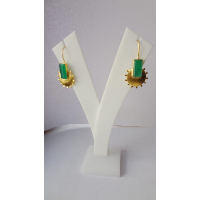 Amazing 14K gold Plated 925 Sterling Silver Natural Green Emerald Earrings for Gift | Save 33% - Rajasthan Living 6