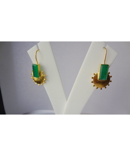Amazing 14K gold Plated 925 Sterling Silver Natural Green Emerald Earrings for Gift | Save 33% - Rajasthan Living