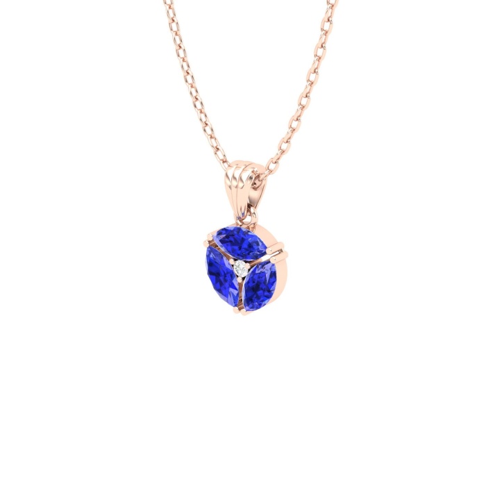 Dainty 14K Gold Natural Tanzanite Necklace, Minimalist Diamond Pendant, December Birthstone, Gift for her, Unique Diamond Layering Necklace | Save 33% - Rajasthan Living 12