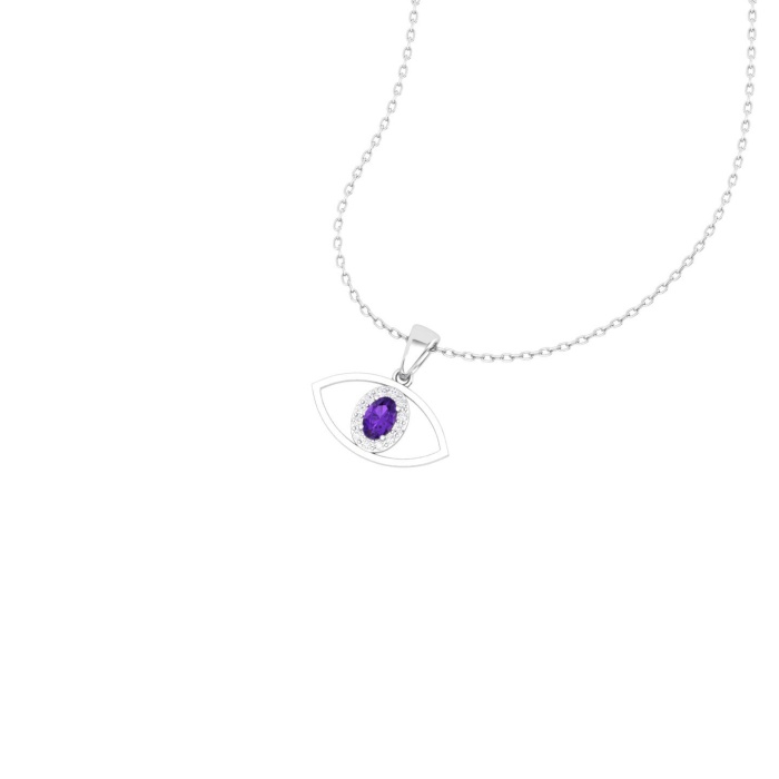 Natural Amethyst Dainty 14K Gold Necklace, Minimalist Diamond Pendant, February Birthstone, Gift for her, Unique Diamond Layering Necklace | Save 33% - Rajasthan Living 11