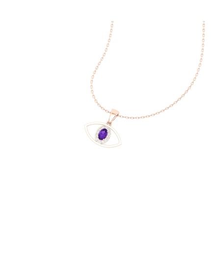 Natural Amethyst Dainty 14K Gold Necklace, Minimalist Diamond Pendant, February Birthstone, Gift for her, Unique Diamond Layering Necklace | Save 33% - Rajasthan Living 7