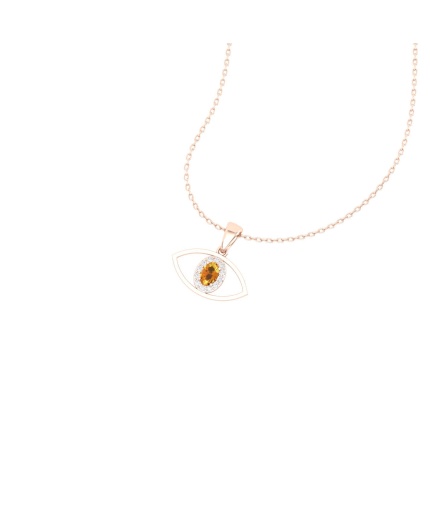 Natural Citrine Solid 14K Gold Necklace, Minimalist Diamond Pendant, November Birthstone, Gift for her, Unique Diamond Layering Necklace | Save 33% - Rajasthan Living 3