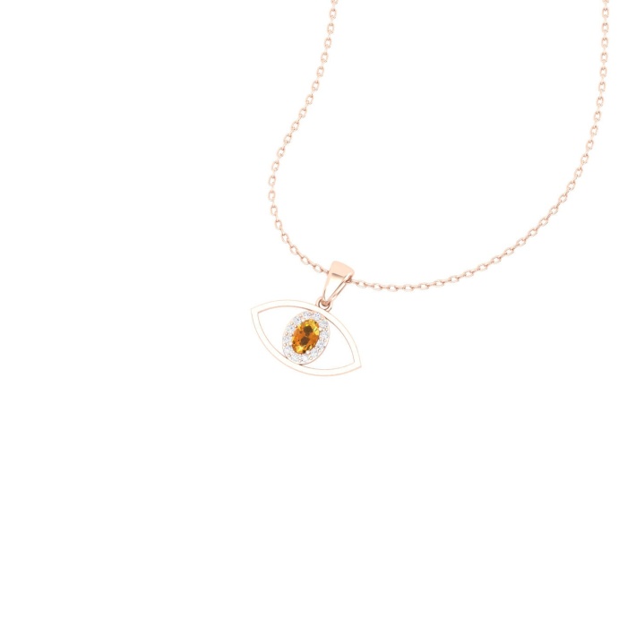 Natural Citrine Solid 14K Gold Necklace, Minimalist Diamond Pendant, November Birthstone, Gift for her, Unique Diamond Layering Necklace | Save 33% - Rajasthan Living 7
