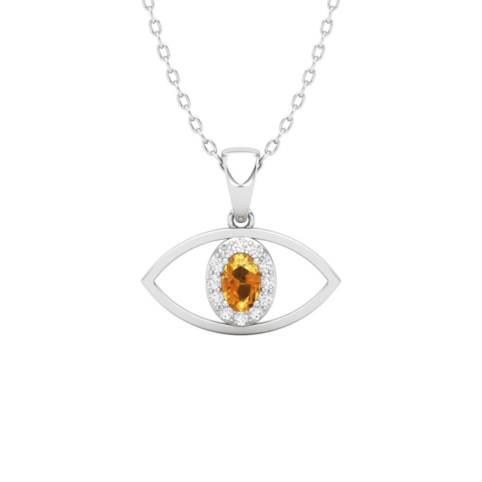 Natural Citrine Solid 14K Gold Necklace, Minimalist Diamond Pendant, November Birthstone, Gift for her, Unique Diamond Layering Necklace | Save 33% - Rajasthan Living 5