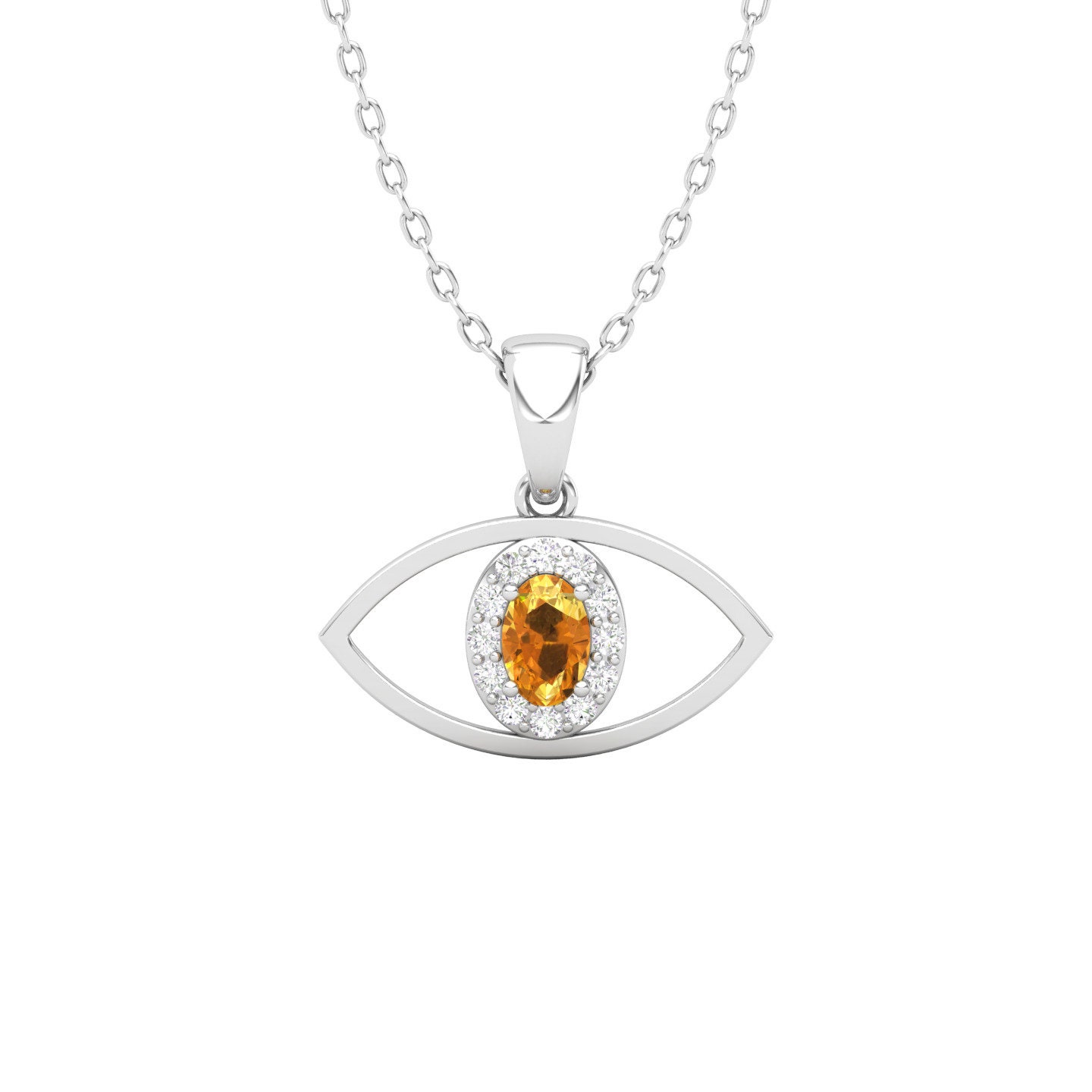 Natural Citrine Solid 14K Gold Necklace, Minimalist Diamond Pendant, November Birthstone, Gift for her, Unique Diamond Layering Necklace | Save 33% - Rajasthan Living