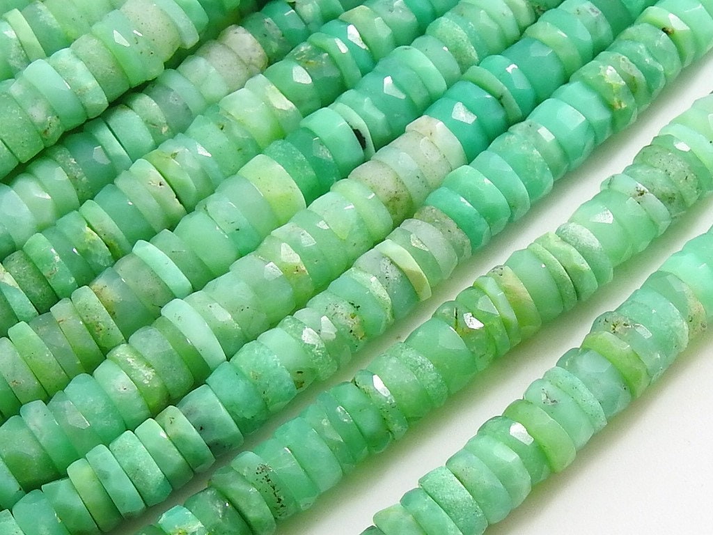 Chrysoprase Faceted Tyre,Button,Coin,Wheel Shape,Loose Bead,Shaded,Wholesaler,Supplies 8Inch Strand 7MM Approx 100%Natural PME-T2 | Save 33% - Rajasthan Living 17