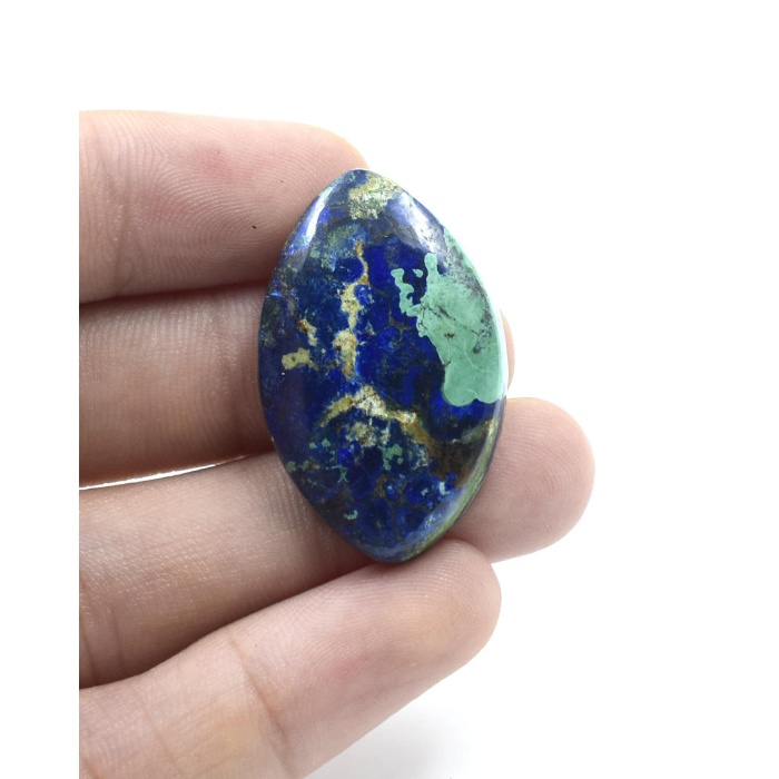 100% Natural Azurite Malachite Cabochon Good quality stone Beautiful Art Making for jewellery Ring 43.60 CARAT 33X21 MM | Save 33% - Rajasthan Living 6