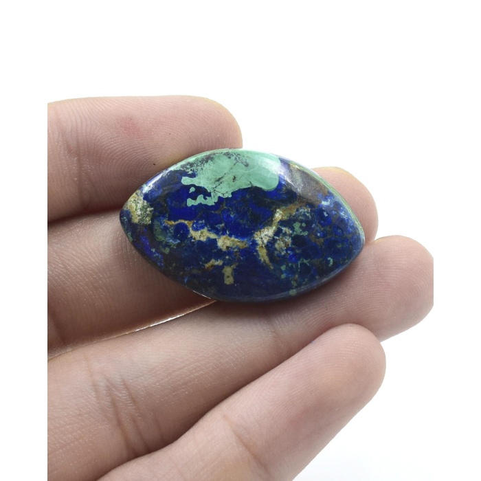 100% Natural Azurite Malachite Cabochon Good quality stone Beautiful Art Making for jewellery Ring 43.60 CARAT 33X21 MM | Save 33% - Rajasthan Living 7