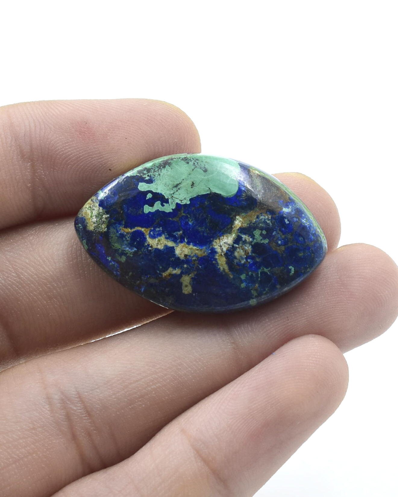 100% Natural Azurite Malachite Cabochon Good quality stone Beautiful Art Making for jewellery Ring 43.60 CARAT 33X21 MM | Save 33% - Rajasthan Living 12