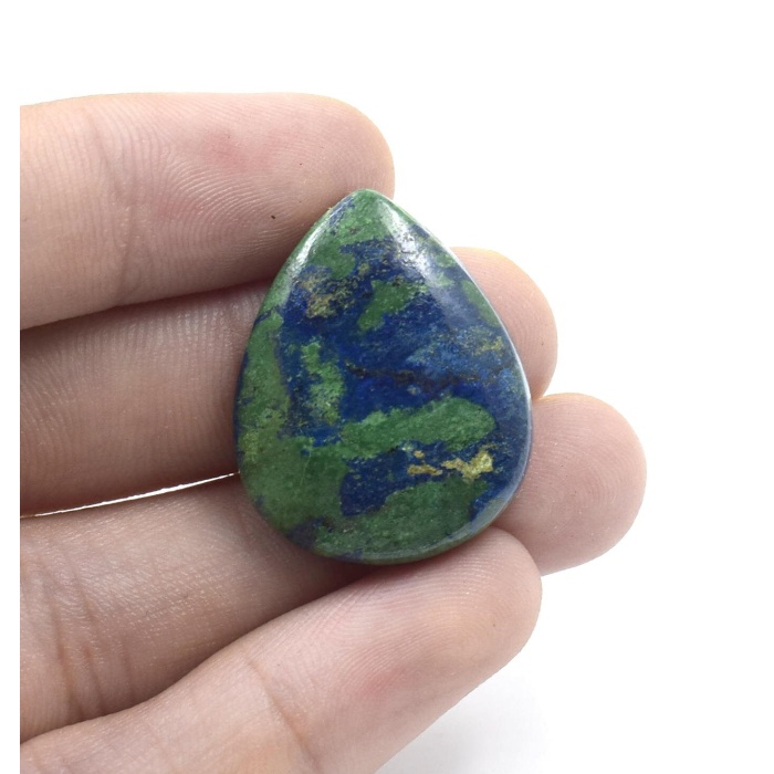100% Natural Azurite Malachite Cabochon Good quality stone Beautiful Art Making for jewellery Ring 45.95 CARAT 28X22 MM | Save 33% - Rajasthan Living 6