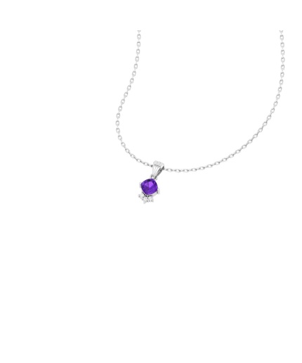 Dainty 14K Gold Natural Amethyst Necklace, Minimalist Diamond Pendant, Everyday Gemstone Jewelry For Her, Handmade Pendant For Women, Charms | Save 33% - Rajasthan Living 3