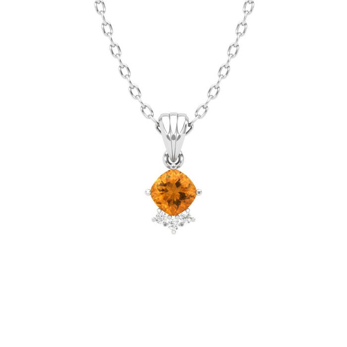 Natural Citrine Dainty 14K Gold Necklace, Minimalist Diamond Pendant, November Birthstone Gem, Handmade Jewellery, Unique Layering Necklace | Save 33% - Rajasthan Living 13