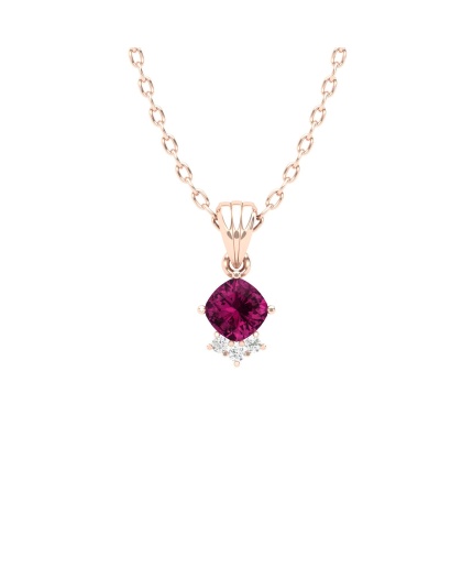 Natural Rhodolite Garnet 14K Dainty Gold Designer Necklace, Diamond Pendant For Her, Gold Necklaces For Women, January Birthstone Pendant | Save 33% - Rajasthan Living