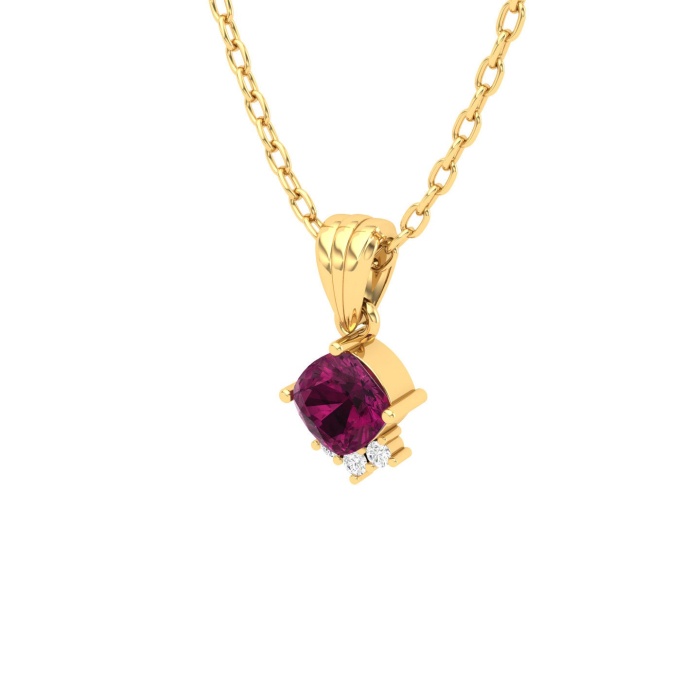 Natural Rhodolite Garnet 14K Dainty Gold Designer Necklace, Diamond Pendant For Her, Gold Necklaces For Women, January Birthstone Pendant | Save 33% - Rajasthan Living 11