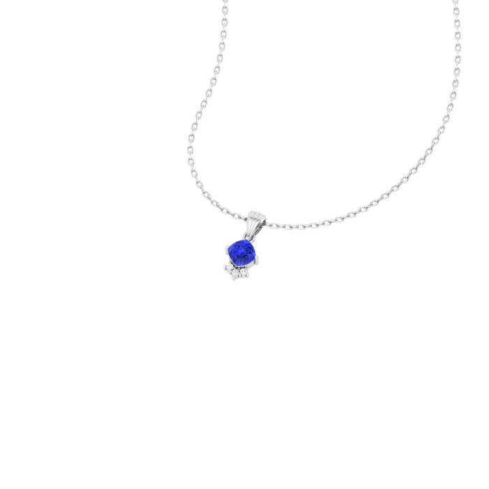 14K Solid Natural Tanzanite Gold Necklace, Minimalist Diamond Pendant, December Birthstone, Gift for her, Unique Diamond Layering Necklace | Save 33% - Rajasthan Living 9
