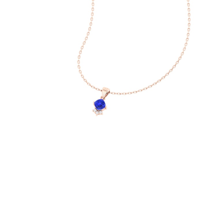 14K Solid Natural Tanzanite Gold Necklace, Minimalist Diamond Pendant, December Birthstone, Gift for her, Unique Diamond Layering Necklace | Save 33% - Rajasthan Living 8