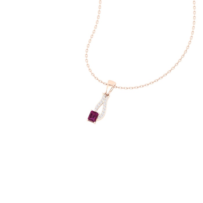 Natural Rhodolite Garnet 14K Solid Gold Designer Necklace, Diamond Pendant Necklace, Gold Necklaces For Women, January Birthstone Pendant | Save 33% - Rajasthan Living 8