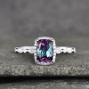 Sterling Silver Color Changing Alexandrite Halo Engagement Wedding Ring for Woman Engagement Ring | Save 33% - Rajasthan Living 10