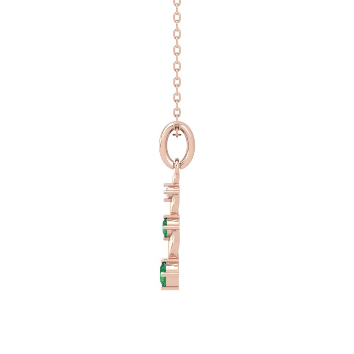 14K Solid Gold Emerald Designer Necklace, Handmade Diamond Pendant, Gold Necklace For Women, May Birthstone, Everyday Gemstone Pendant | Save 33% - Rajasthan Living 13