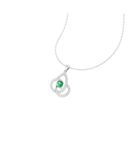 Natural Emerald 14K Dainty Gold Designer Necklace, Diamond Pendant For Her, Gold Necklaces For Women, May Birthstone Gold Pendant Charms | Save 33% - Rajasthan Living 3