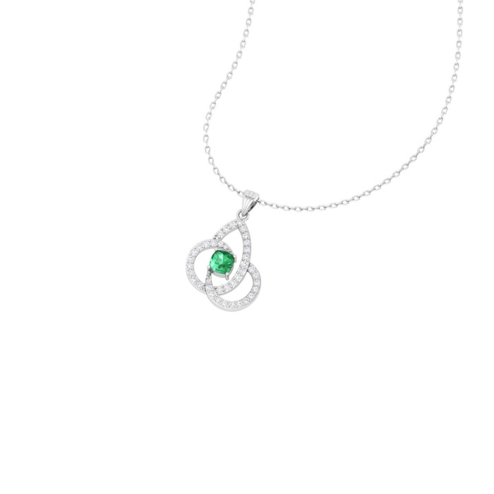 Natural Emerald 14K Dainty Gold Designer Necklace, Diamond Pendant For Her, Gold Necklaces For Women, May Birthstone Gold Pendant Charms | Save 33% - Rajasthan Living 7