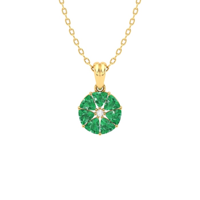 Natural Emerald Dainty 14K Gold Necklace, Minimalist Diamond Pendant, May Birthstone , Everyday Gemstone Pendant For Women, Handmade Jewelry | Save 33% - Rajasthan Living 9